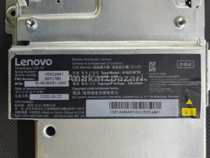 Lenovo ThinkVision T22i - 10  22'' inç Monitör Anakartı , Power Anakartı