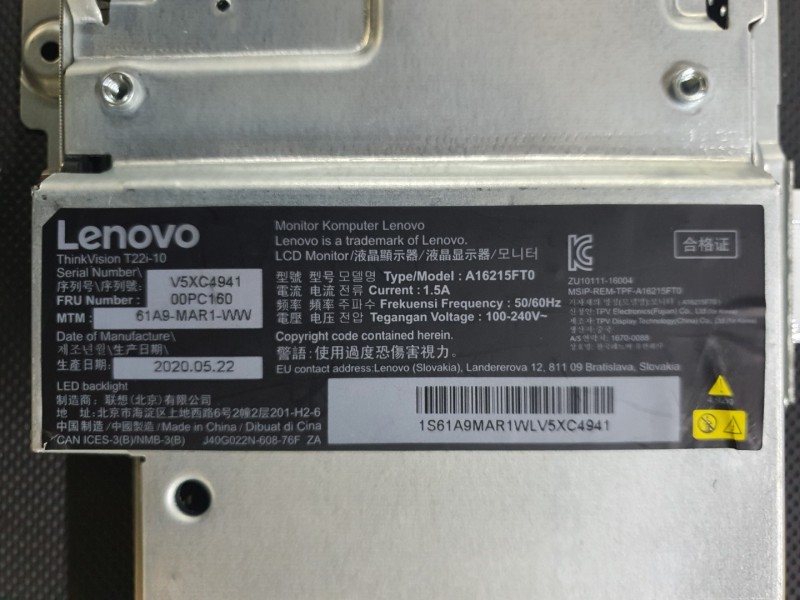 Lenovo ThinkVision T22i - 10  22'' inç Monitör Anakartı , Power Anakartı