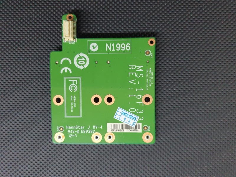 Msi GT60 GT70 Ms-1761 Ms-1762 Ms-1763 MS-16F33 Rev. 1.0 MSATA SSD RAID HARD DRIVE BOARD