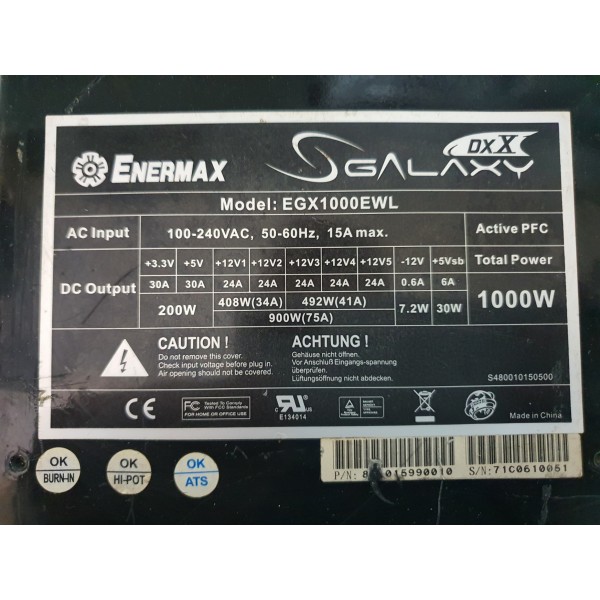 Enermax  Galaxy Dxx egx1000ewl 1000w Power Supply