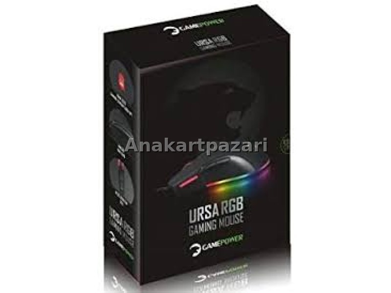 Gamepower Ursa 10000DPI USB Oyuncu Mouse - Siyah