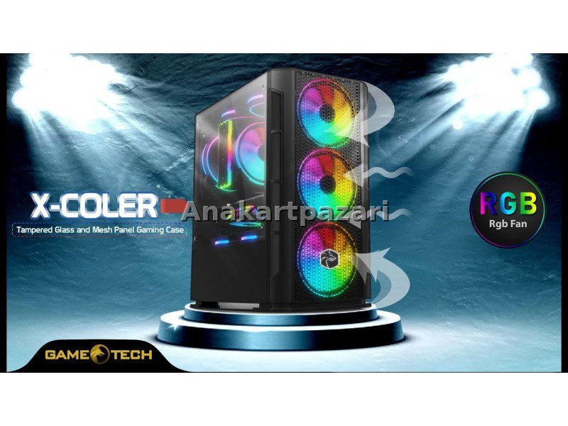 GAMETECH Xcoler Mesh Pro Micro Atx 4x120mm Rgb Fanlı