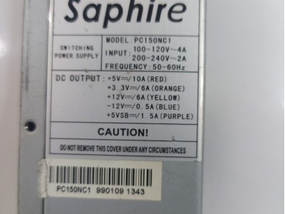 Saphire PC150NC1 power-supply