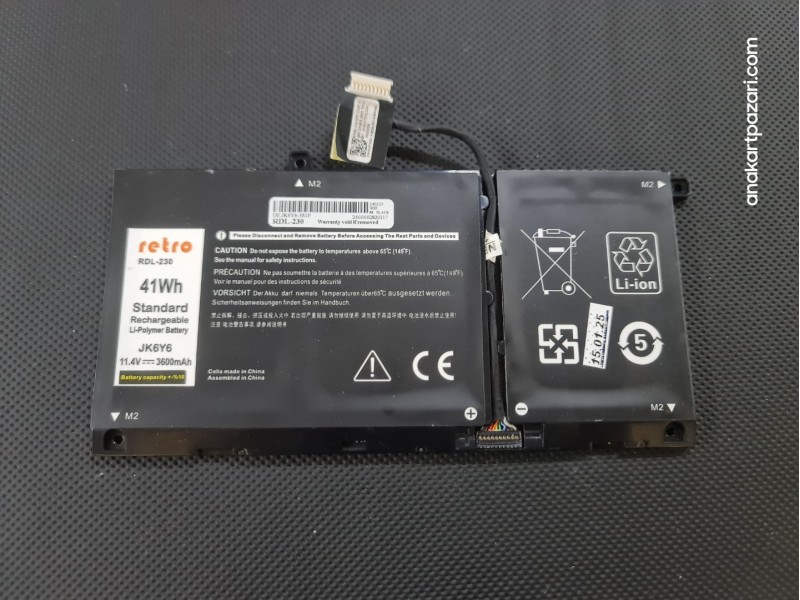 Dell Latitude 3410 3510 JK6YK 3 CELL Batarya + Kablosu Dell Latitude 3410 3510 JK6YK 3 CELL Batarya + Kablosu