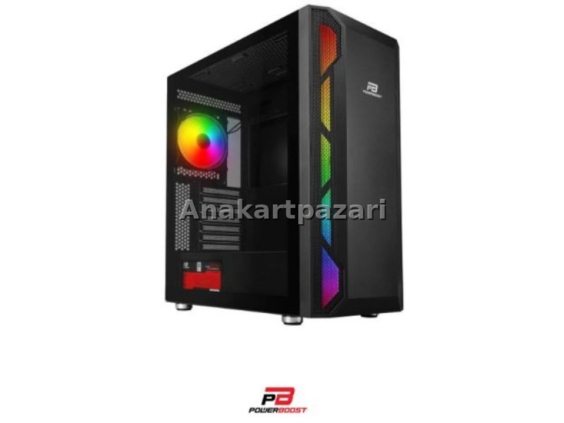 Power Boost VK-G3701B ARGB FAN BOŞ KASA SİYAH (PSU YOK)